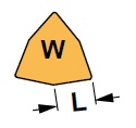 ISO značení soustrunických destiček - velikost destičky W